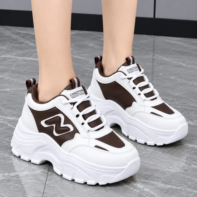 Ladies Korean Style Luxury Heel Sneakers