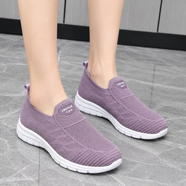 Women’s Lightweight Breathable Slip-On Sneakers – Lavender Purple