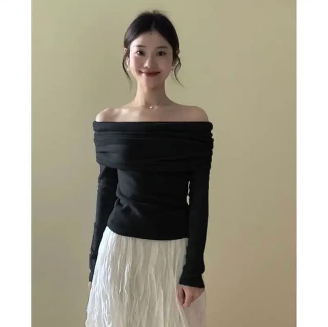 New Model Summer Off Shoulder Full Sleeve T shirt For Women