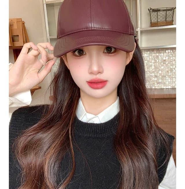 New Pu Leather Adjustable Baseball Plain Cap Unisex For Men