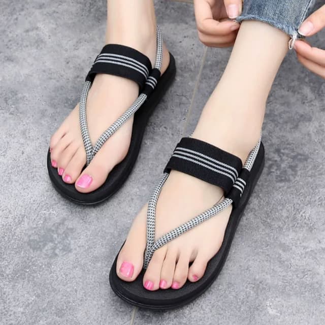 Elegant Stride Women’s Premium Comfort Sandals – Stylish Elastic Strap Slip-On Footwear for Everyday Casual & Travel Wear