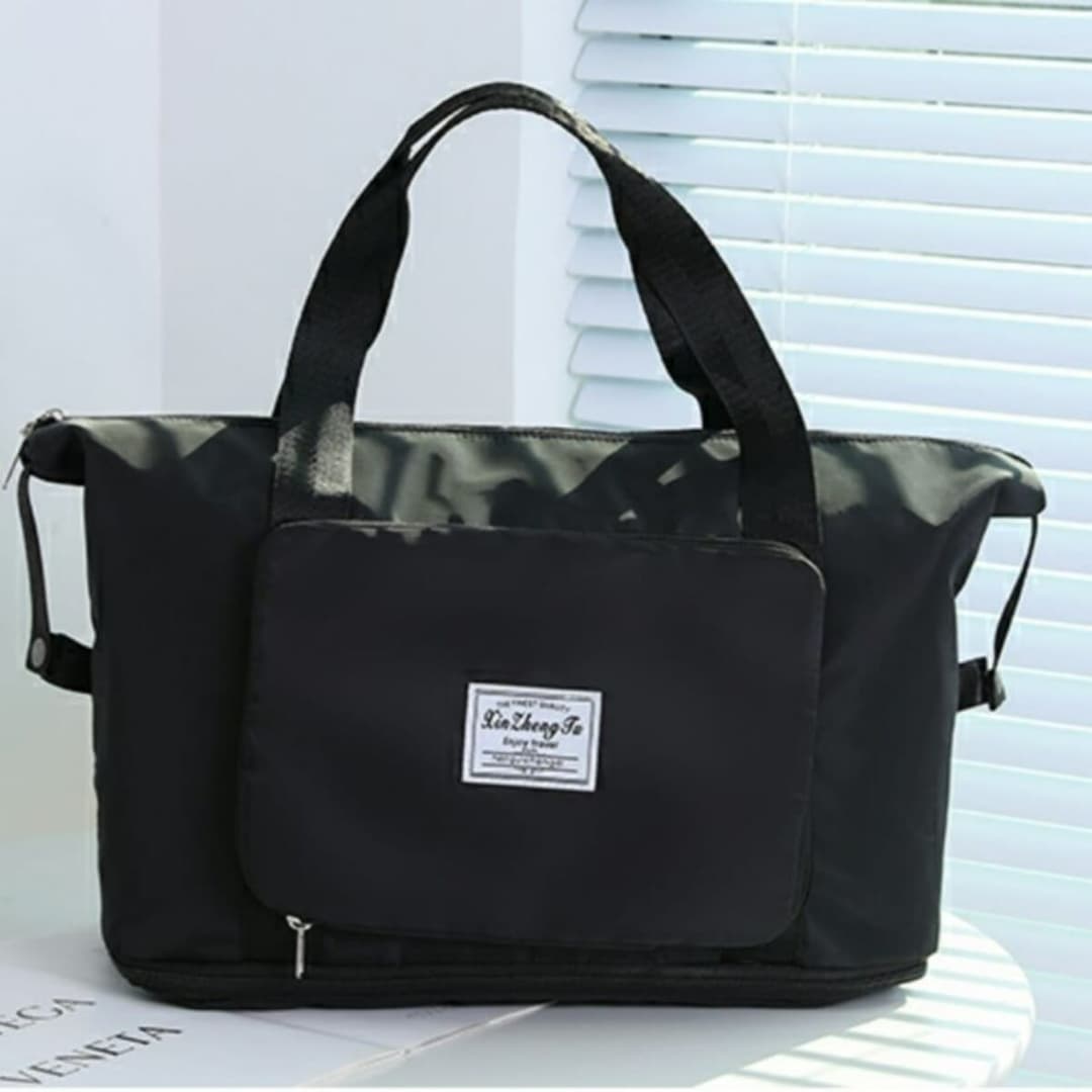 Large Capacity Folding Travel Bag Portable Lightweight Waterproof Oxford Duffel Fabric Bag Dry Wet Separation Shoulder Bag 2