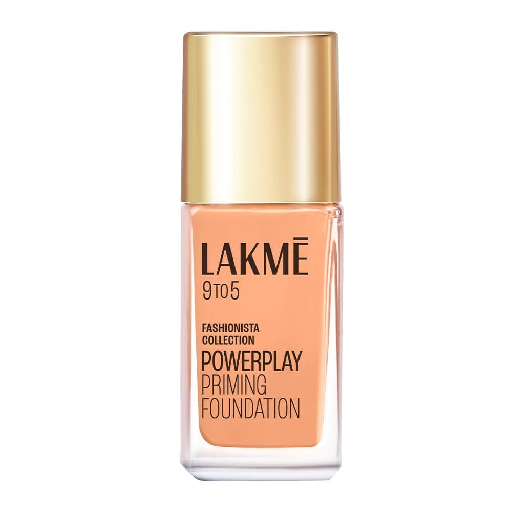 Lakme 9 to 5 Powerplay Priming Foundation, Built In Primer, SPF 25, Warm Sand (25ml) 6