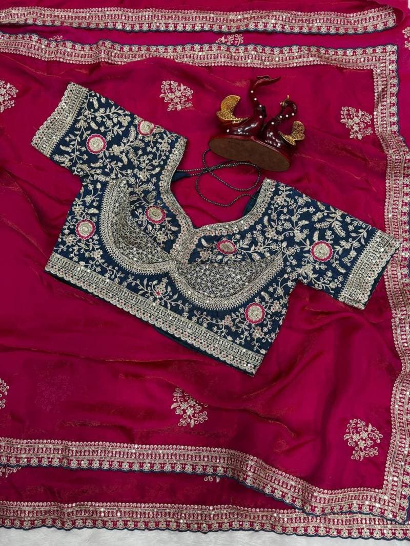 Shivshakti Collection Women Embellished Saree with Contrast Border 2