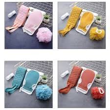 3-in-1 Exfoliating Bath Set – Back Scrubber, Bath Glove Mitt, and Shower Loofah Ball" 6