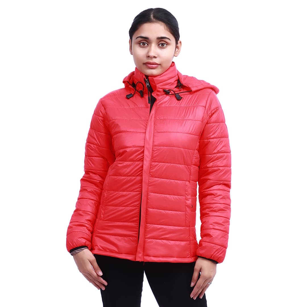 Moonstar Hollofil Short Winter Jacket for Women - Multicolor - Hood can remove - Wind and Water Saver