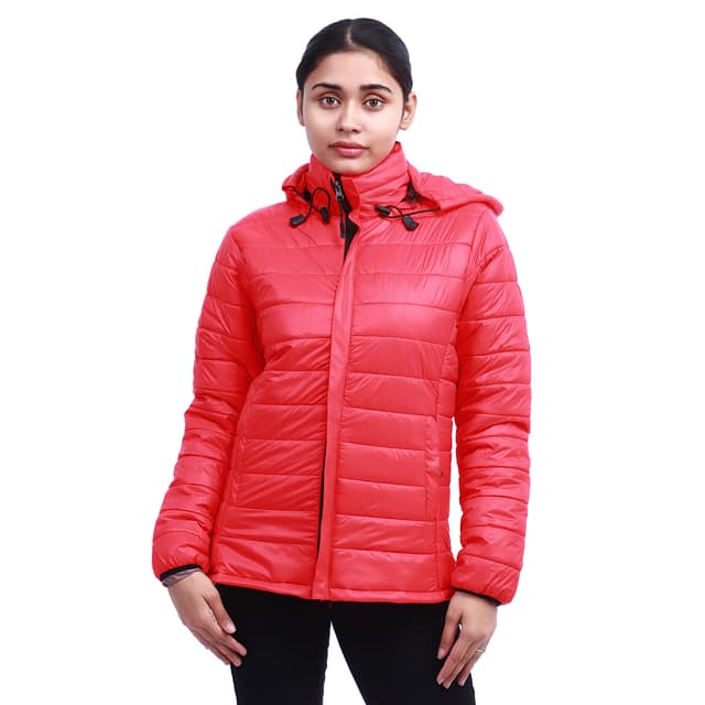 Moonstar Hollofil Short Winter Jacket for Women - Multicolor - Hood can remove - Wind and Water Saver