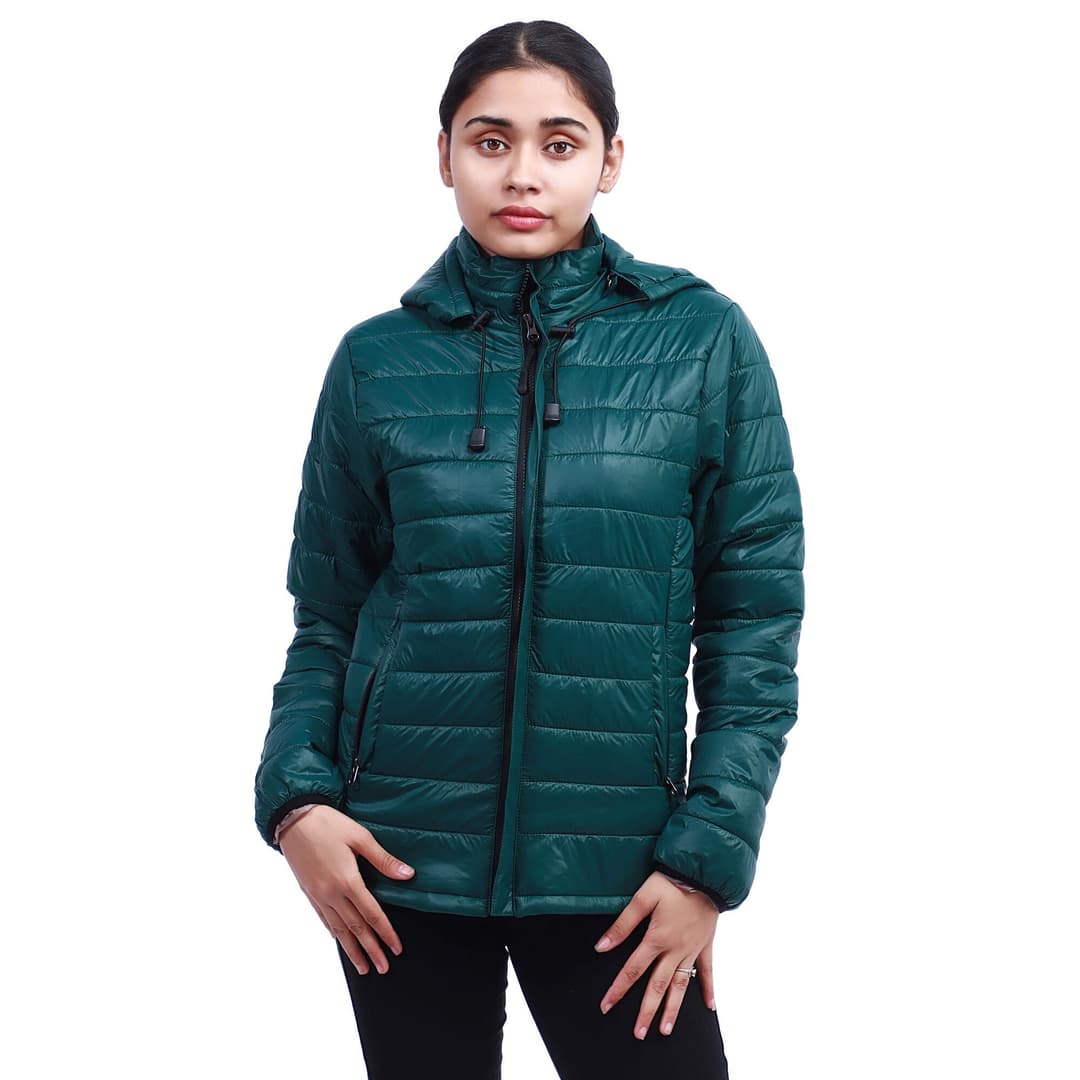Moonstar Hollofil Short Winter Jacket for Women - Multicolor - Hood can remove - Wind and Water Saver