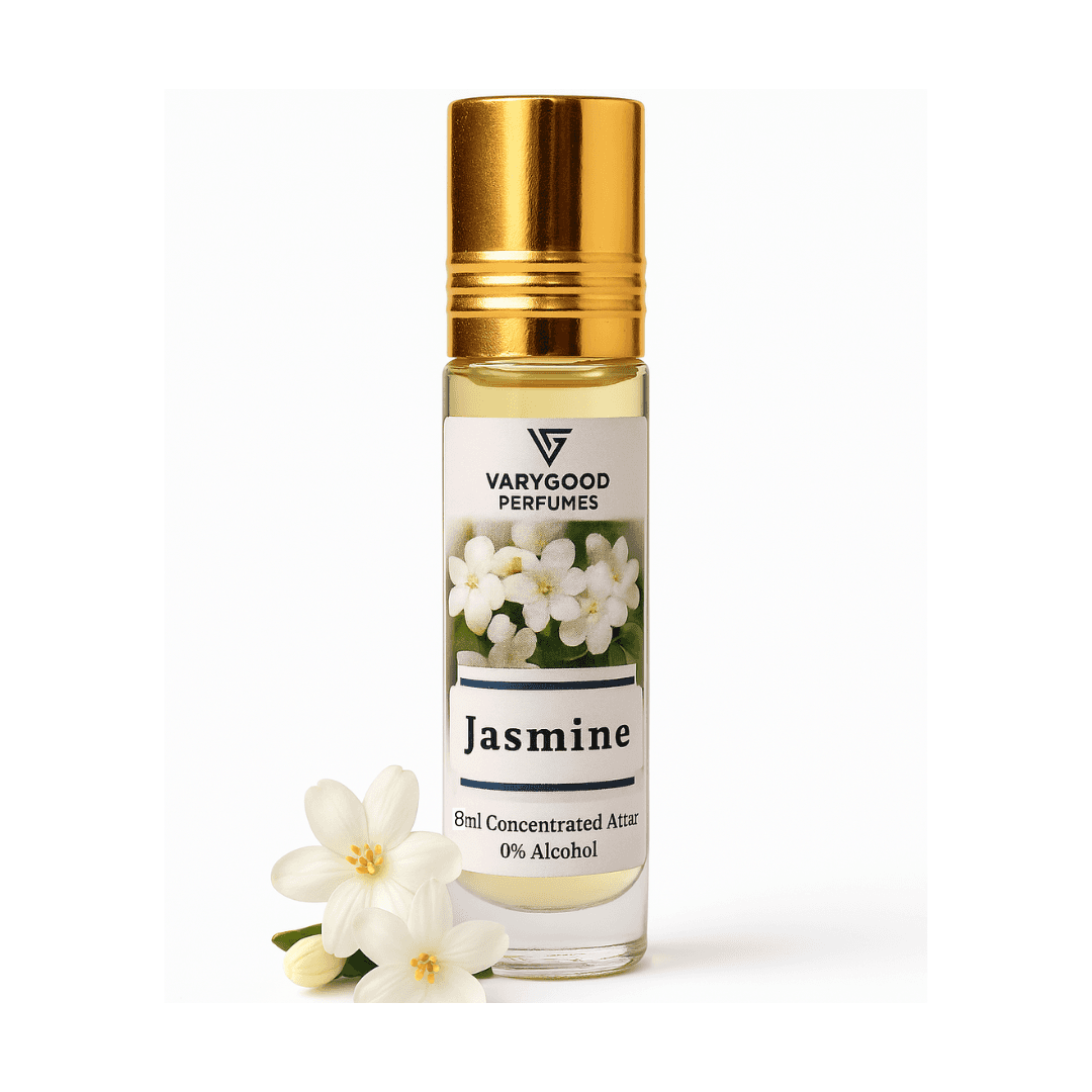 VaryGood Jasmine Attar Roll On – 8ml Alcohol-Free Concentrated Perfume for Men & Women | Long Lasting Natural Floral Fragrance