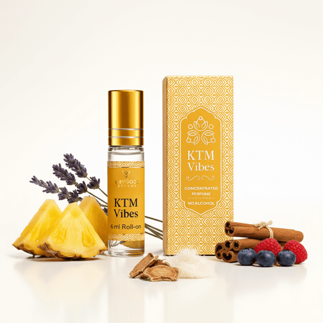 VaryGood Perfumes KTM Vibes Attar Roll-On 6ml | Fresh Fruity & Spicy Perfume Inspired by the Spirit of Kathmandu