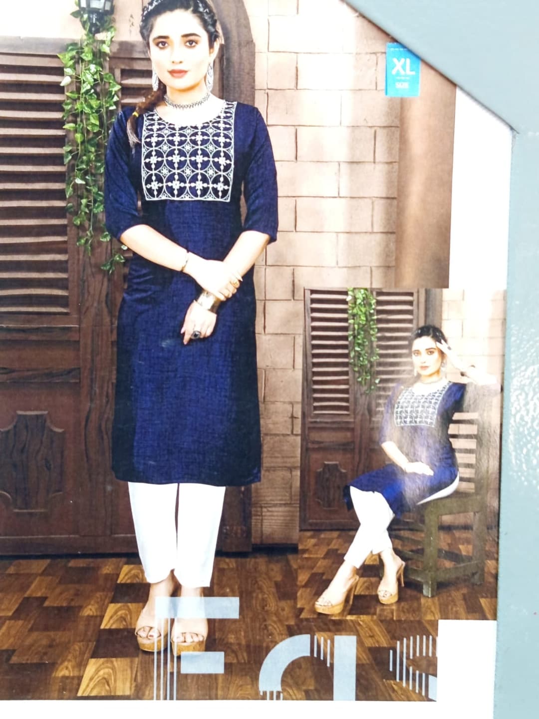 Kurta Set with Palazzo Pants & Dupatta- Ethnic Wear, White 6