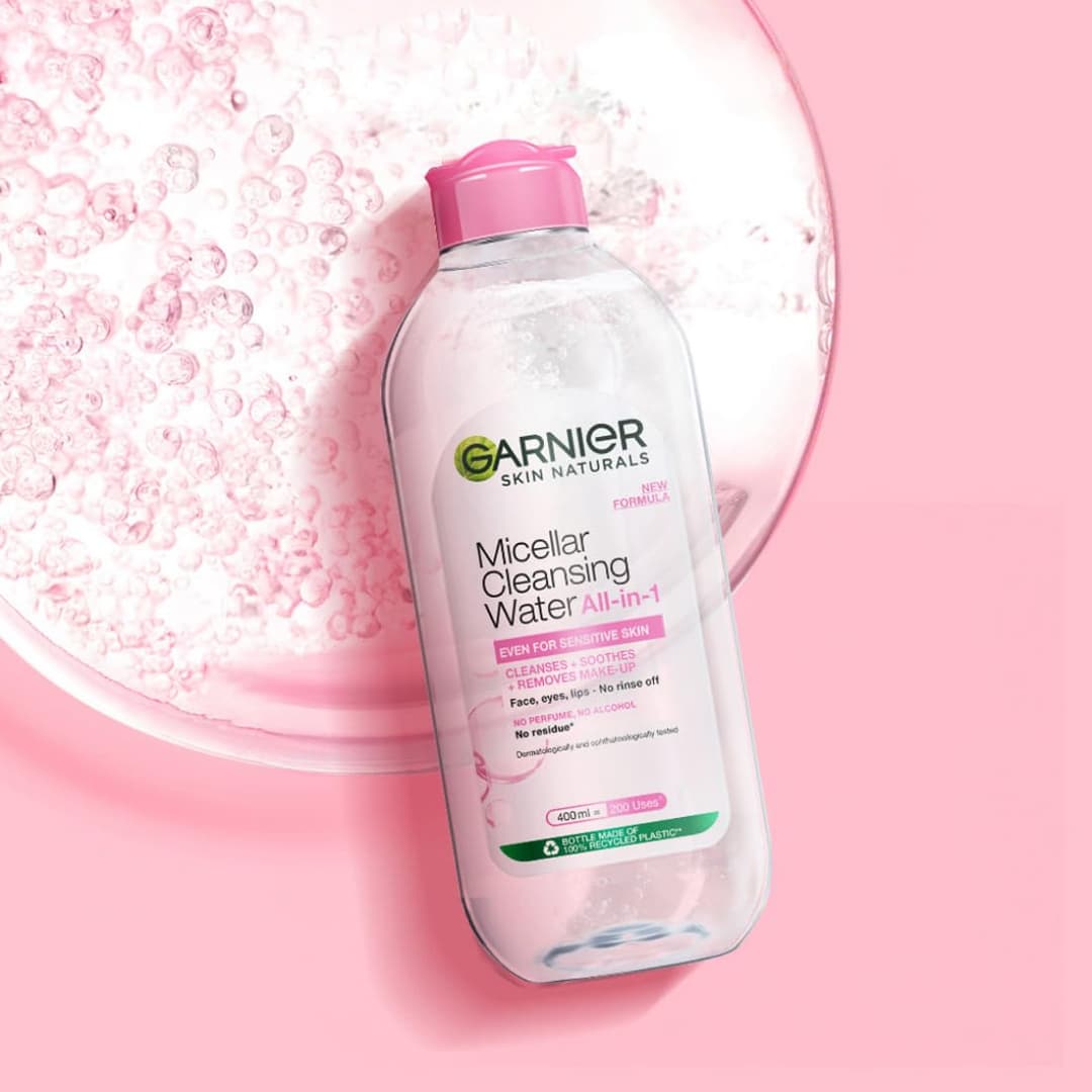 Garnier Micellar Cleansing Water For Sensitive Skin | Make-Up Remover & Cleanser - Removes makeup, dirt & impurities & Hydrates Skin 400ml 2