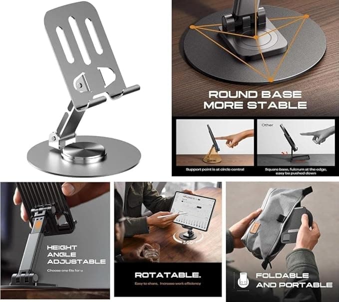 Best 360 Rotatable Metal Aluminium Phone Stand Base and Cell Phone Holder 2
