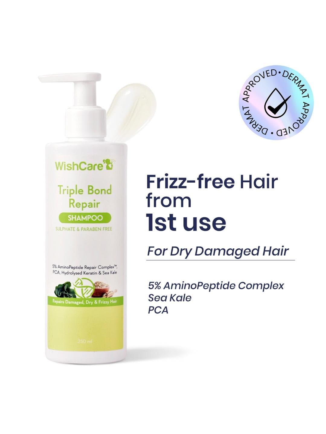 WishCare Triple Bond Repair Shampoo for Dry & Frizzy Hair 250ml