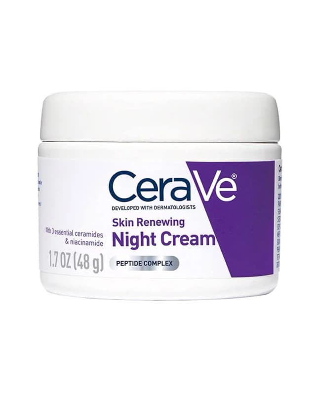 CeraVe Skin Renewing Night Cream , Cera Ve Hydrating Moisturizer With Niacinamide , Peptide Complex 48 G
