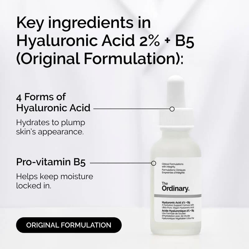 The Ordinary Hyaluronic Acid 2% + B5 For Glowing Skin And Fines Lines Daily Hydrating Face Serum  1