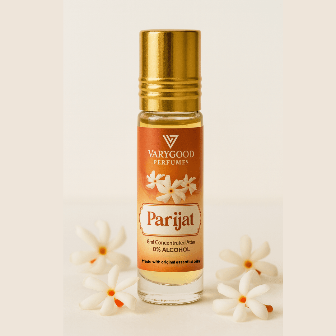VaryGood Perfumes Parijat Attar Roll-On 8ml – Serene Floral Essence for Men & Women