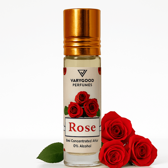 VaryGood Rose Attar Roll On – 8ml Concentrated Perfume for Men & Women | Alcohol-Free Long Lasting Natural Rose Fragrance
