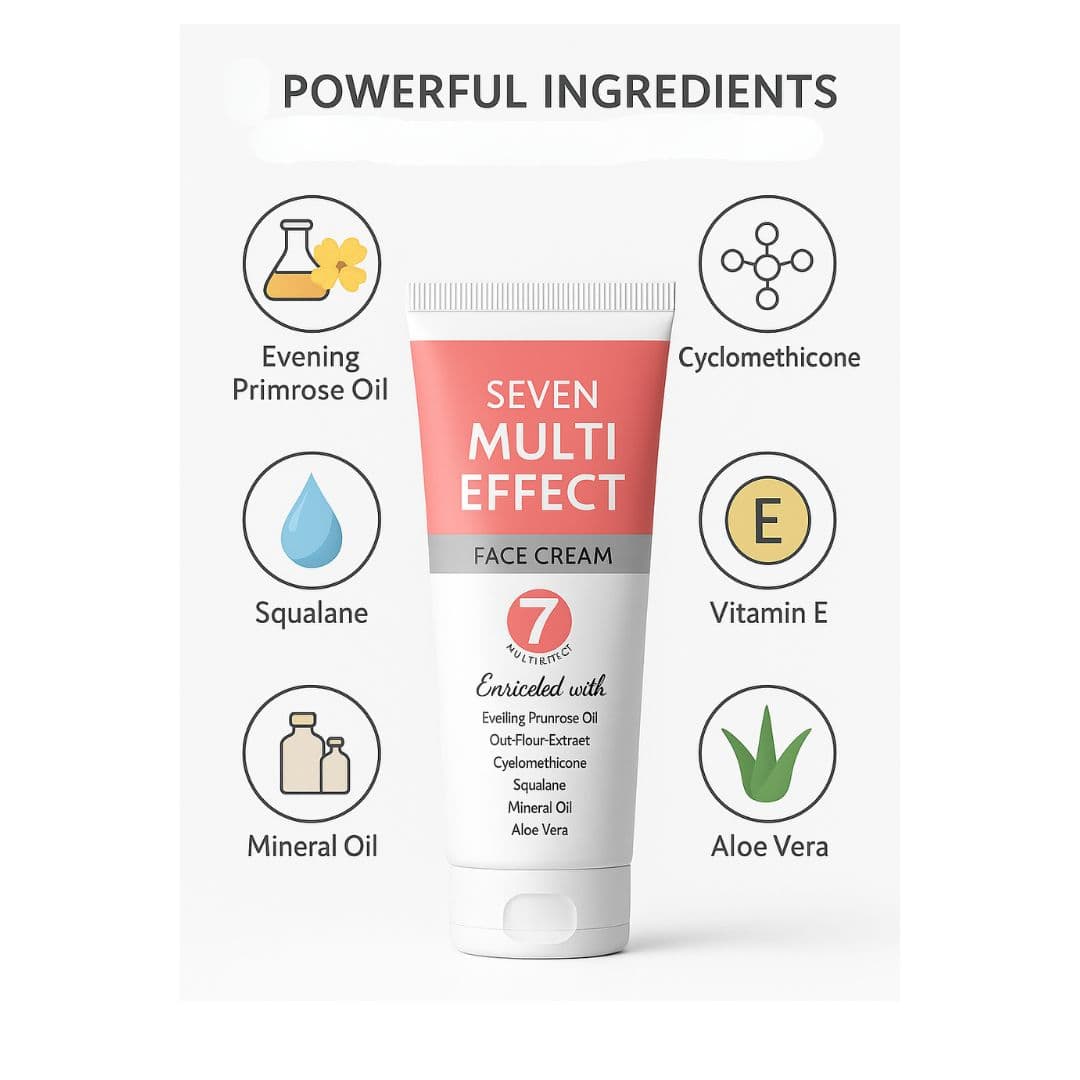 Oreva Dermacare Seven Multi Effect Face Cream 50g For Skin Firming And Brightening Cream for Soft, Glowing Skin 1