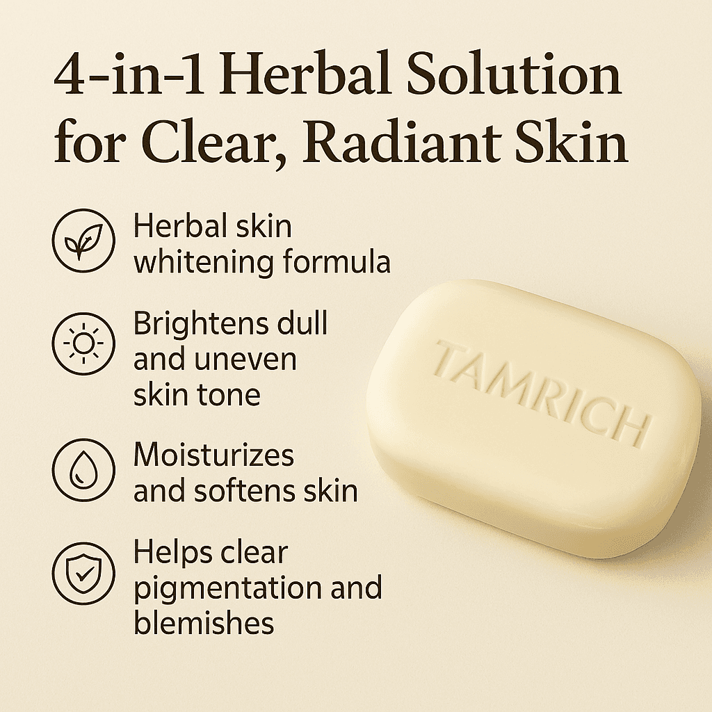 Oreva Dermacare TAMRICH Herbal Whitening Soap with Tamarind Extract 75g – Natural Skin Brightening & Cleansing Soap for Face & Body 4