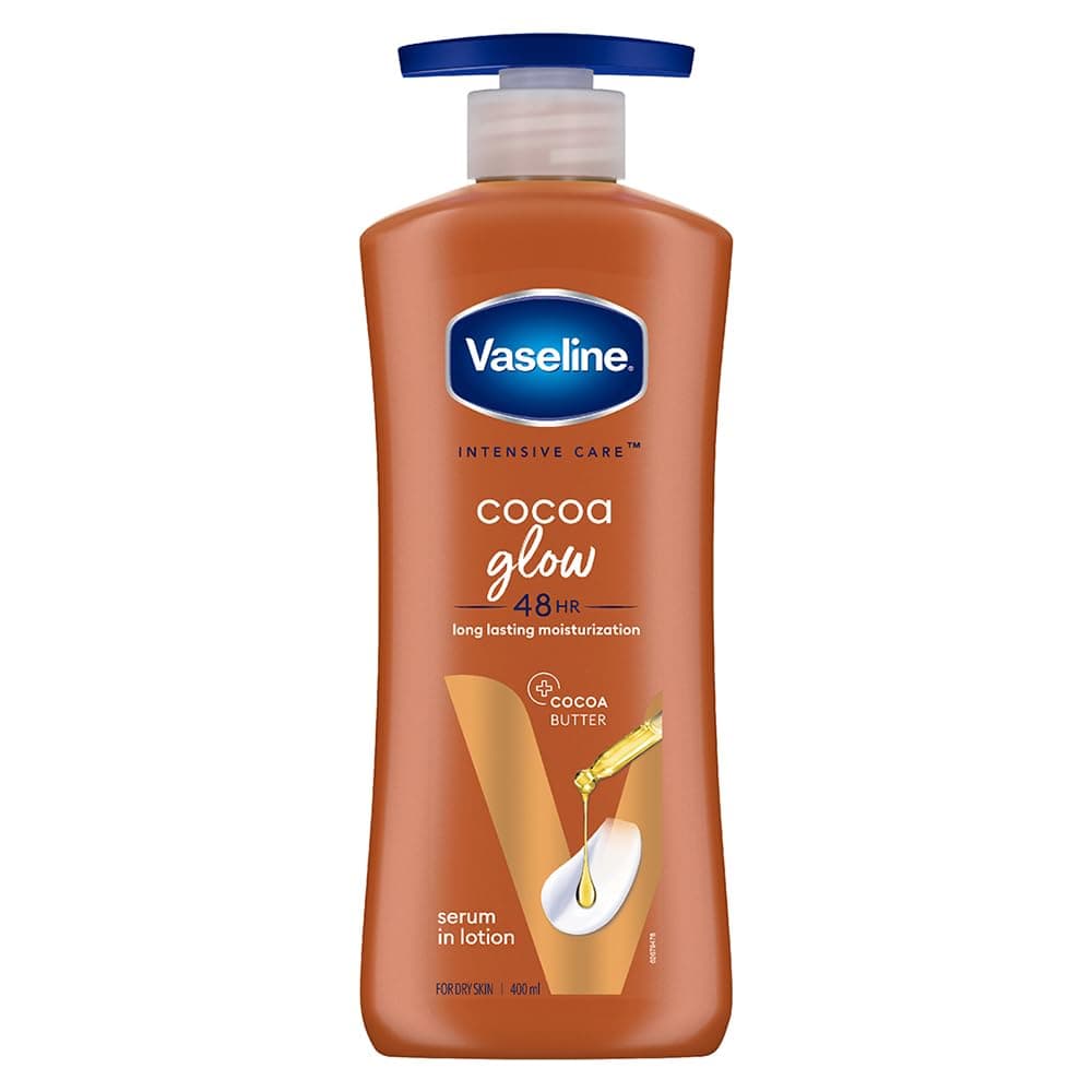 Vaseline New Intensive Care Cocoa Glow Body Lotion 400ml | With Pure Cocoa and Shea Butter | Body Moisturizer | 48 hr Moisturization | Healthy Glowing Skin - By Allure Cosmetics
