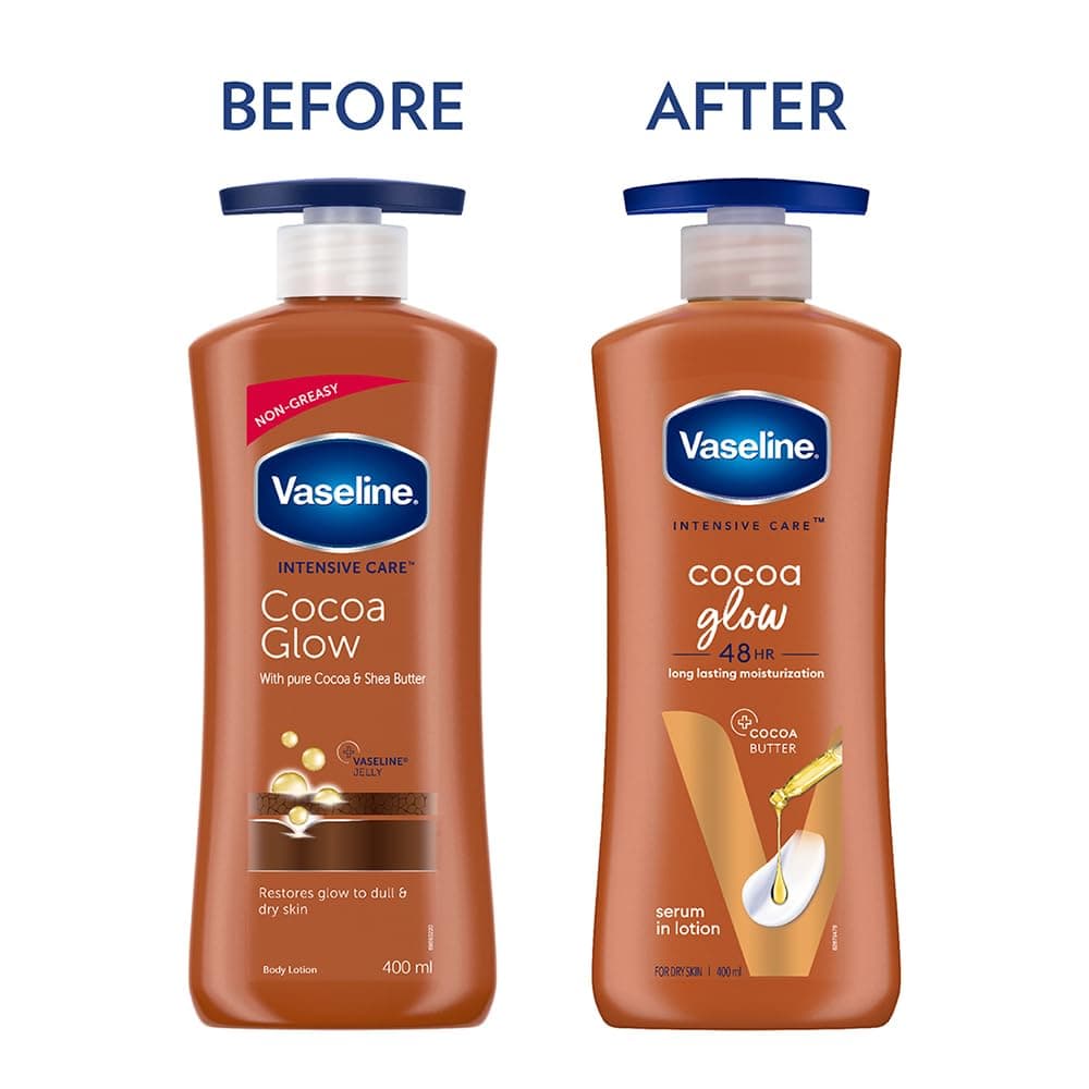 Vaseline New Intensive Care Cocoa Glow Body Lotion 400ml | With Pure Cocoa and Shea Butter | Body Moisturizer | 48 hr Moisturization | Healthy Glowing Skin - By Allure Cosmetics 6