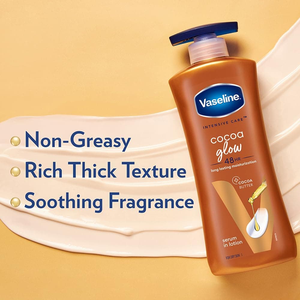 Vaseline New Intensive Care Cocoa Glow Body Lotion 400ml | With Pure Cocoa and Shea Butter | Body Moisturizer | 48 hr Moisturization | Healthy Glowing Skin - By Allure Cosmetics 5