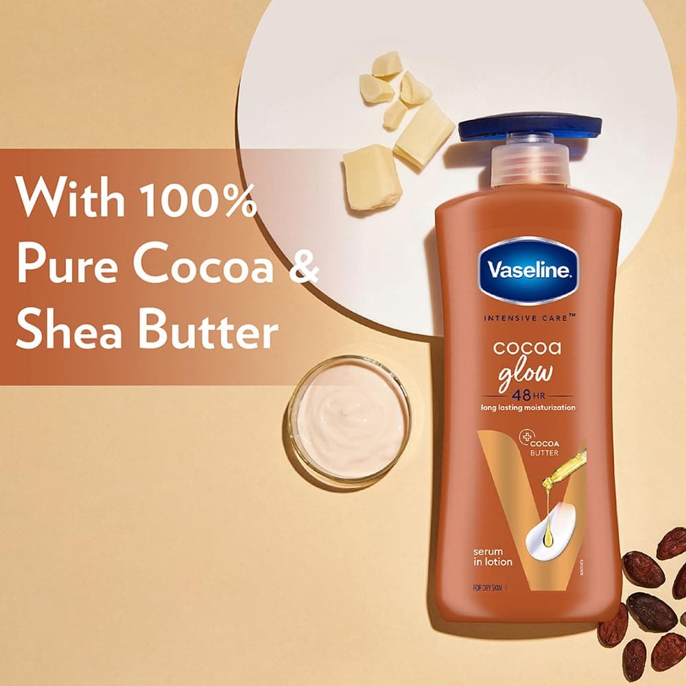 Vaseline New Intensive Care Cocoa Glow Body Lotion 400ml | With Pure Cocoa and Shea Butter | Body Moisturizer | 48 hr Moisturization | Healthy Glowing Skin - By Allure Cosmetics 4