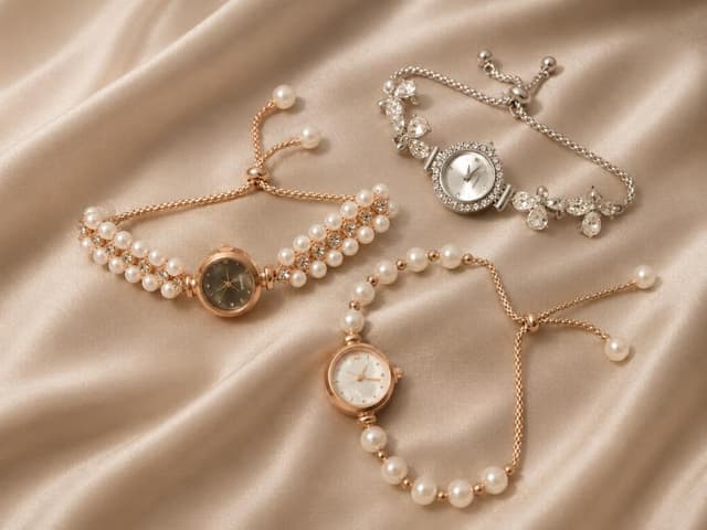 Fashion Pearl Watch for Girls | Adjustable Elegant Bracelet Watch