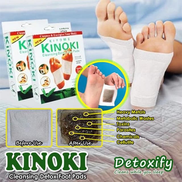 Kinoki Cleansing Detox Adhesive - Kinoki Foot Pads for Personal 10Pads