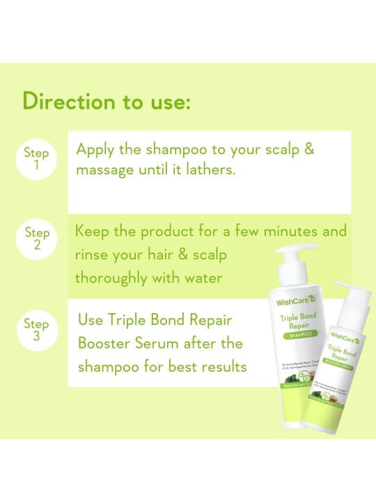 WishCare Triple Bond Repair Shampoo for Dry & Frizzy Hair 250ml 3