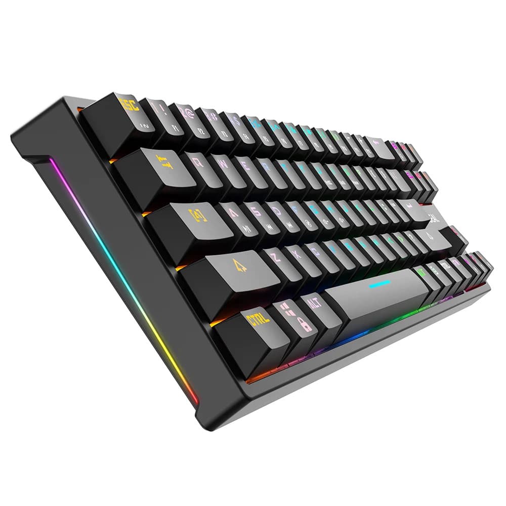 K71 Hotswappable Keyboard RGB Rainbow Mechanical Gaming Keyboard 71 Keys Detachable Cable - Hotswappable Blue Switch 5