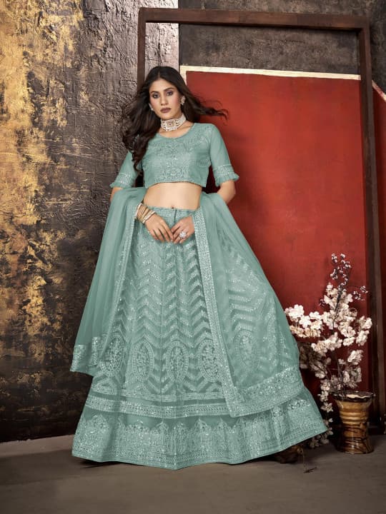Semi-Stitched Lehenga & Blouse With Dupatta 2