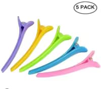 Salon Hair Styling Clips – Long Plastic Hair Clamp for Thick Hair Pack Of 5
