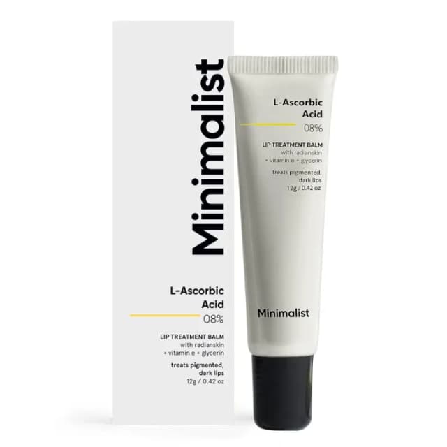 Minimalist 8% L-Ascorbic Acid Lip Treatment Balm with Vitamin E, Radianskin & Glycerine for Pigmented & Dark Lips 12gm