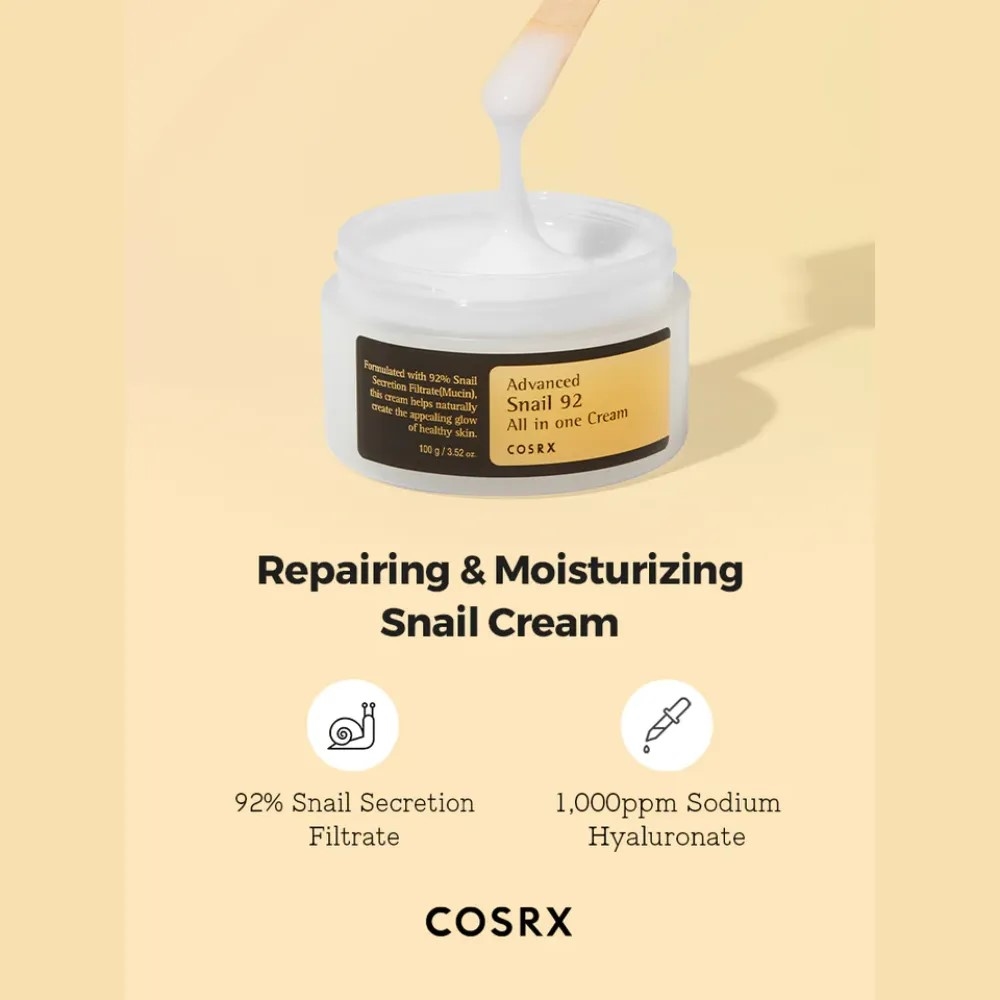 COSRX Advanced Snail 92 All in one Cream 3.52 Fl Oz 100g Korean Skincare 4