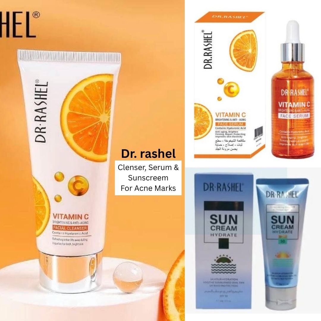 Dr rashel Cleanser, face Serum and sunscreen Sets 1