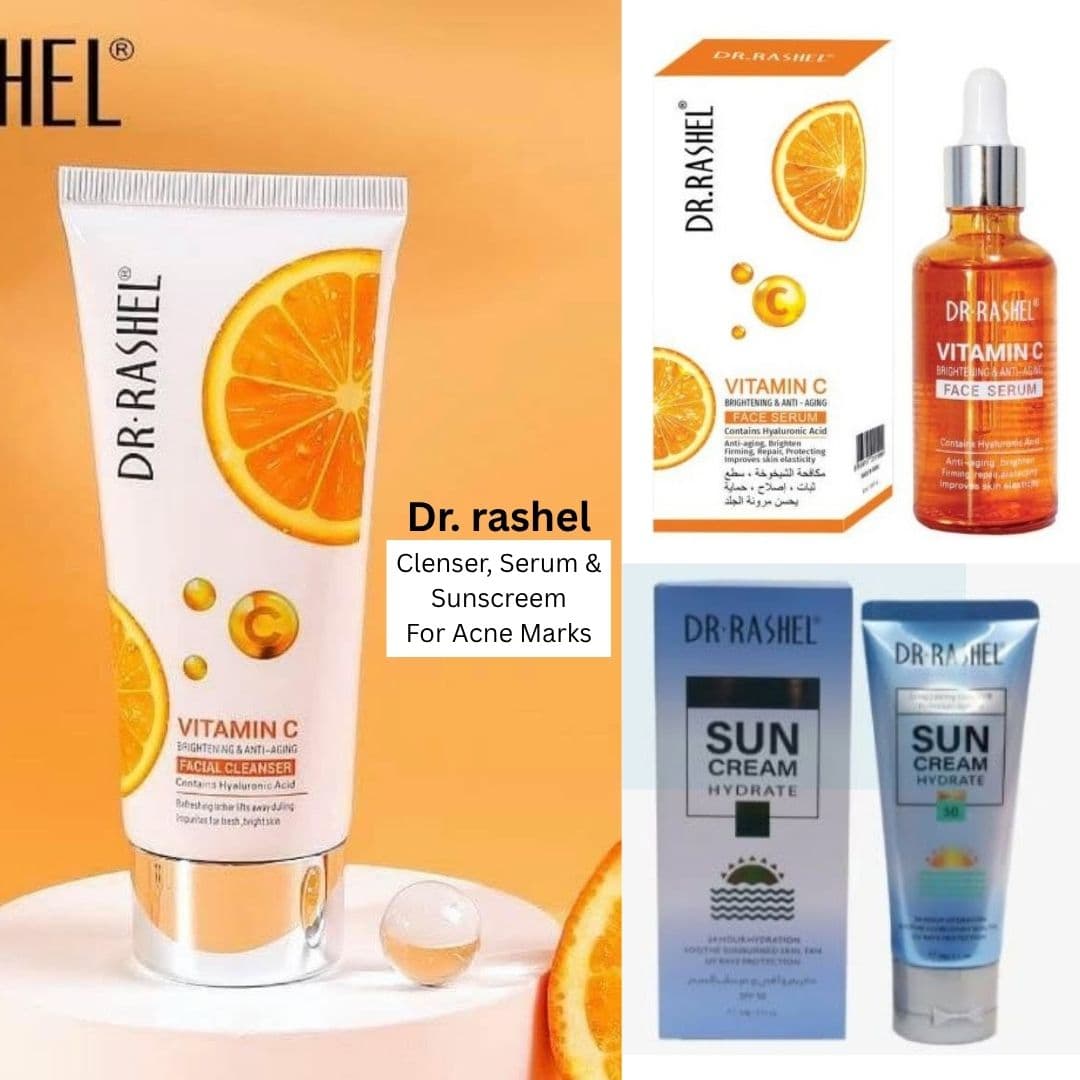 Dr rashel Cleanser, face Serum and sunscreen Sets