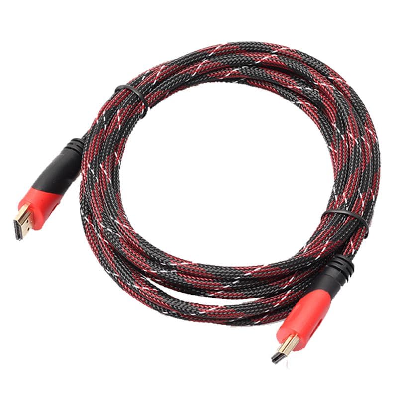 10 Meter Gold Plated Nylon Wire Hdmi Cable - Red-Black