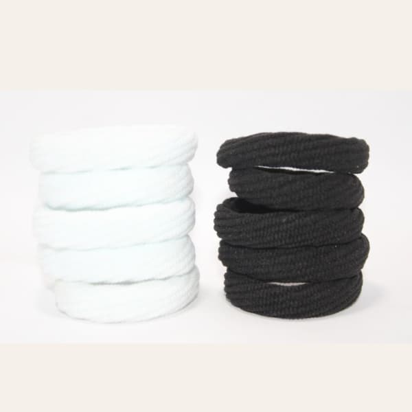 10 Pieces White and Black Hair Rubber for Women's and Girls ( 1 Box) 1