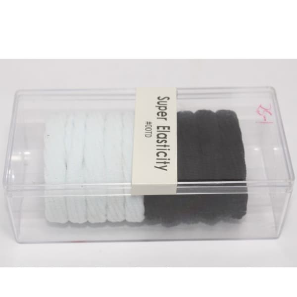 10 Pieces White and Black Hair Rubber for Women's and Girls ( 1 Box) 2
