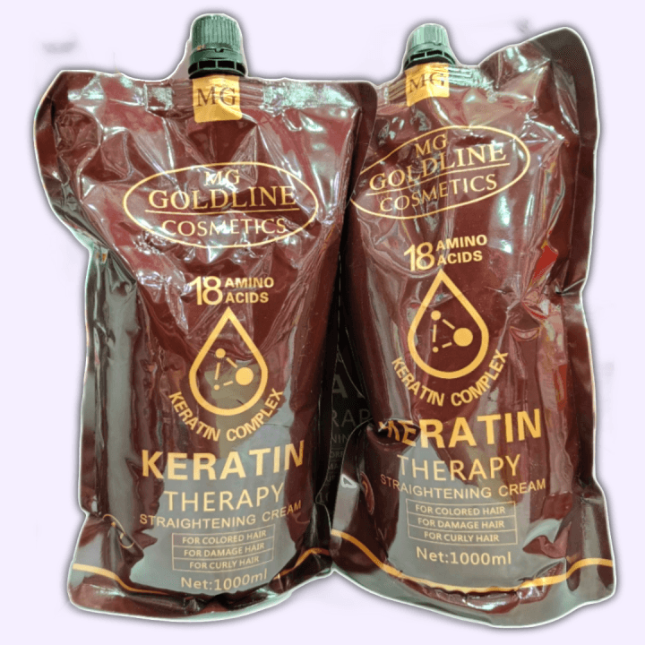 Keratin Hair Straightening therapy Contains 18 Amino Acids For Coloured, Damaged, Curry Hair air Net- 1000ml x 2 2