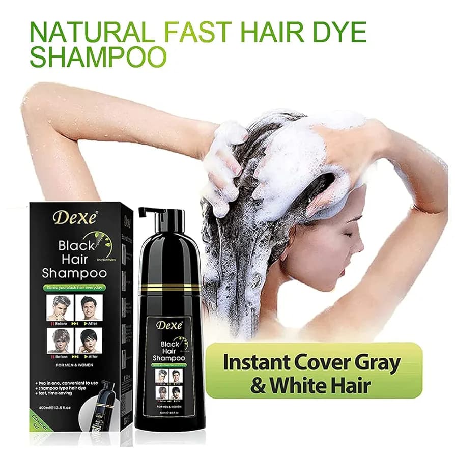 Dexe Black Hair Shampoo 400 ML - Natural Herbal Formula - Long-Lasting Fast Acting Dye - Easy & Safe to Use| Only Five Minute Results Comes . 5