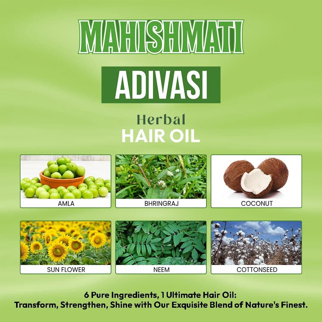 Mahishmati Ayurvedic Adivasi Herbal Hair Growth Oil 100ml 4