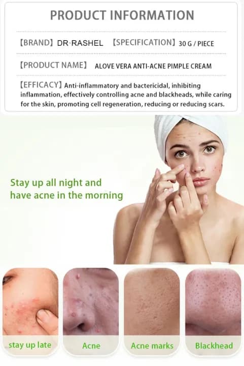 Dr. Rashel Aloe Vera Anti-Acne Pimple Cream Repair Acne Scars 8