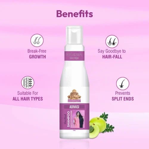 Mahishmati Original Adivasi Herbal Shampoo for Healthy Scalp & Hair Growth | Sulphate, Paraben Free | Gentle Cleansing & Nourishment for Lush Hair - 100ml 3