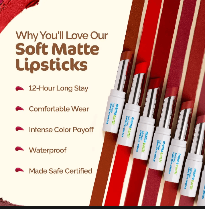 Mamaearth soft matte long stay lipsticks 3
