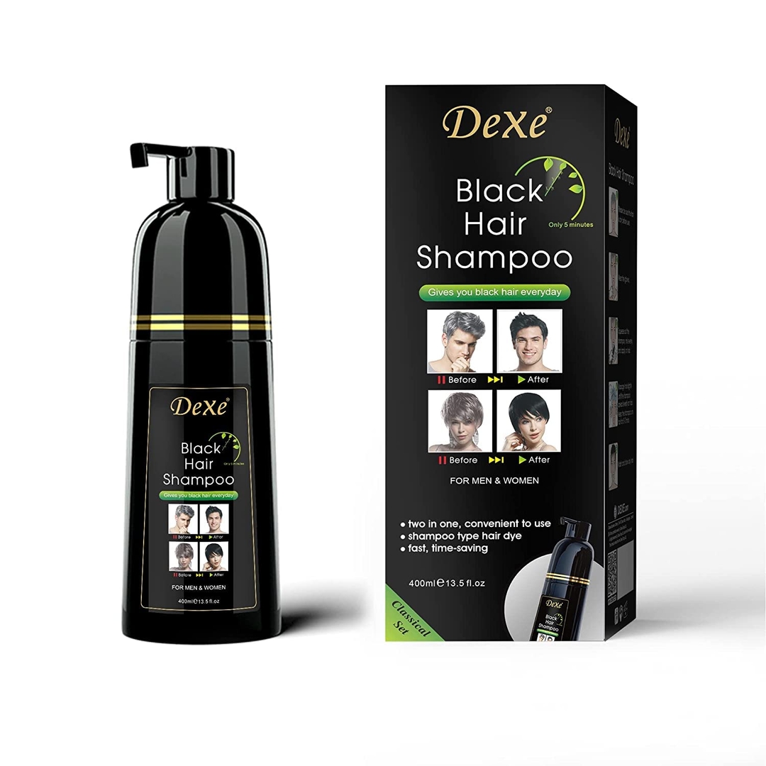 Dexe Black Hair Shampoo 400 ML - Natural Herbal Formula - Long-Lasting Fast Acting Dye - Easy & Safe to Use| Only Five Minute Results Comes . 2
