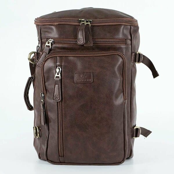Premium PU Leather Backpack for Men - Water Resistant Laptop Bag for Office, College, and Travel - Large Capacity Multi-Functional Rucksack 3