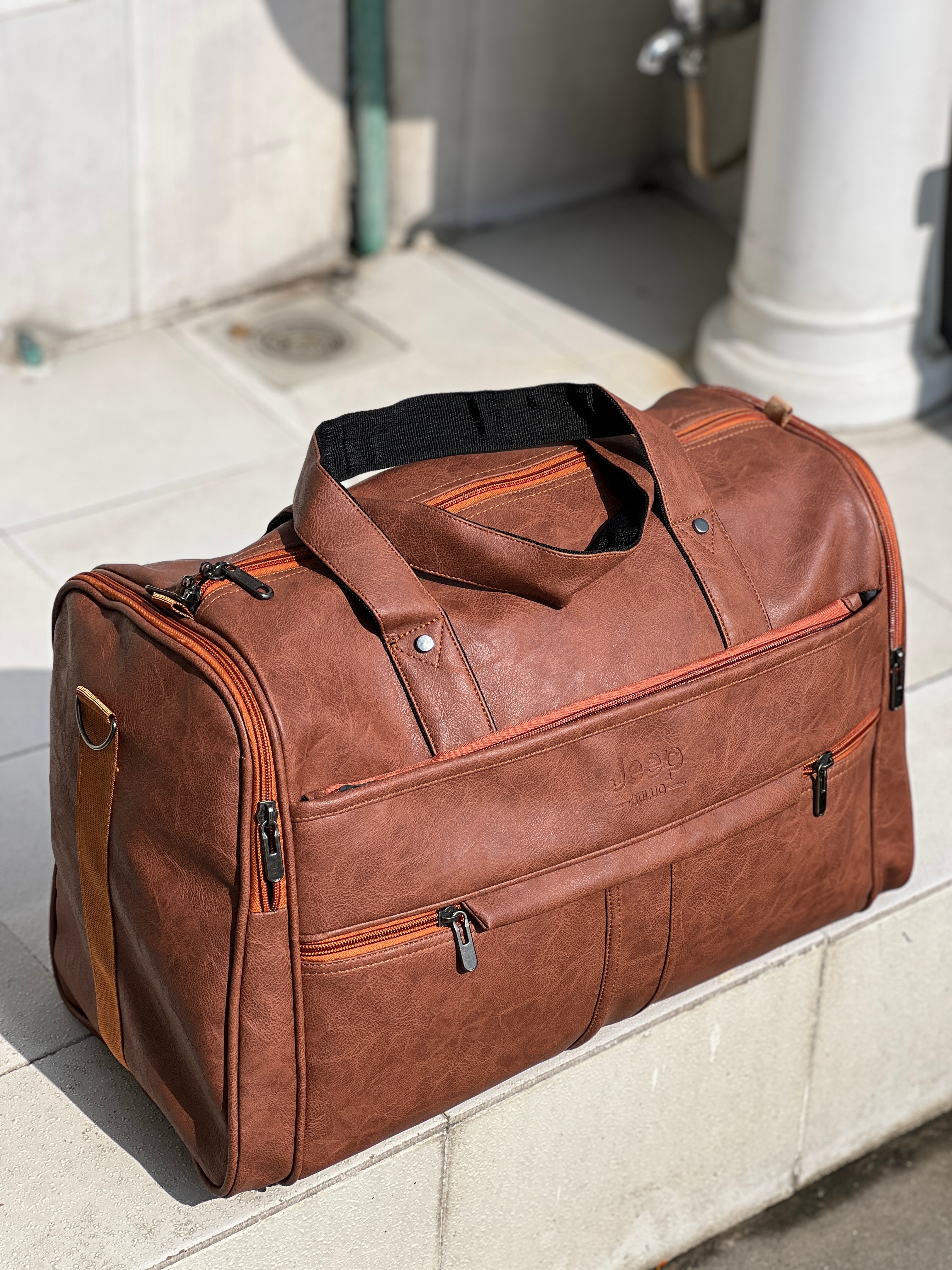 Premium PU Leather Travel Duffle Bag for Men & Women | Stylish Luggage Bag For Weekend & Gym Bag 5